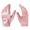 Biggold 1 Pair Women Golf Gloves Right Hand and Left Hand Anti-Slip Breathable Gloves Ladies Outdoor Sports Protetive Gloves (Pink and White,17) view 1