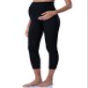 POSHDIVAH Capri Women's Maternity Leggings Over The Belly Pregnancy Yoga Pants Active Wear Workout Leggings Black X-Small view 1