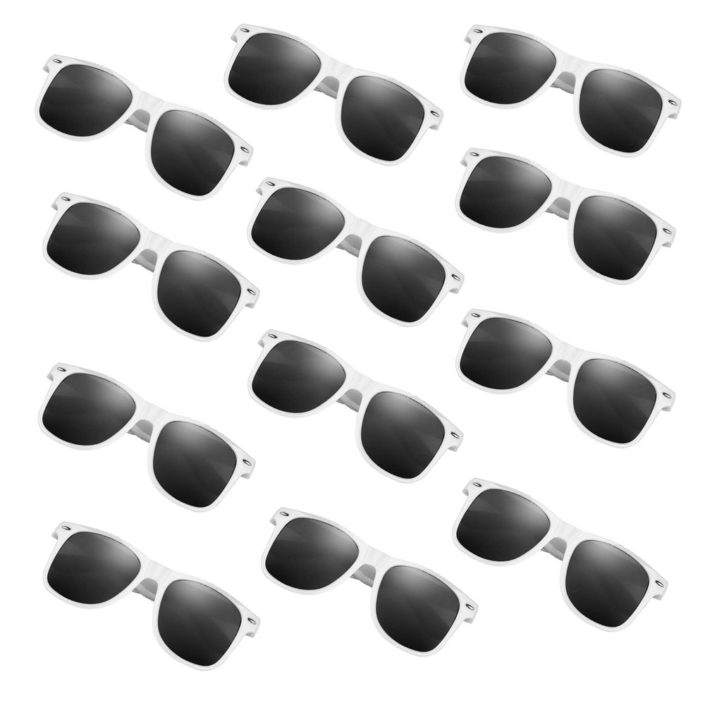 FEPITO 24 Pack Party Sunglasses Bulk for Birthday Party Favors Goody Bag Fillers for Beach Pool Party Toys for Adults, White