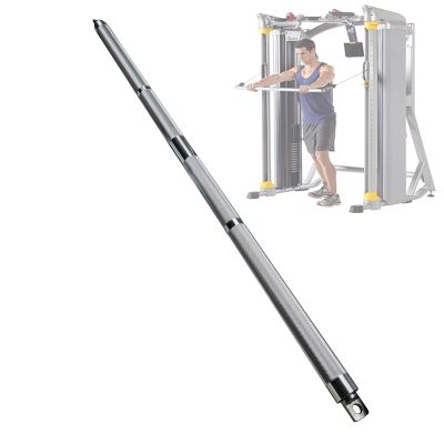 DYK&NX Professional Chrome Pull Down Bar, LAT Pull Down Bar Straight Bar DIY Pull Bar for Gym, Power Cable Machine Attachment for Home Gym Strength Workout