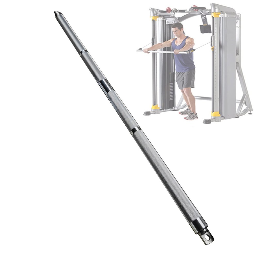 DYK&NX Professional Chrome Pull Down Bar, LAT Pull Down Bar Straight Bar DIY Pull Bar for Gym, Power Cable Machine Attachment for Home Gym Strength Workout