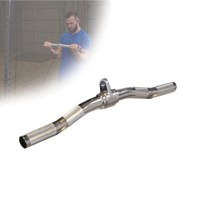 DYK&NX EZ Bent Bar Metal Handle Cable Attachment, Bodybuilding Revolving Curl Bar for Home Gym Workout Equipment Supplies