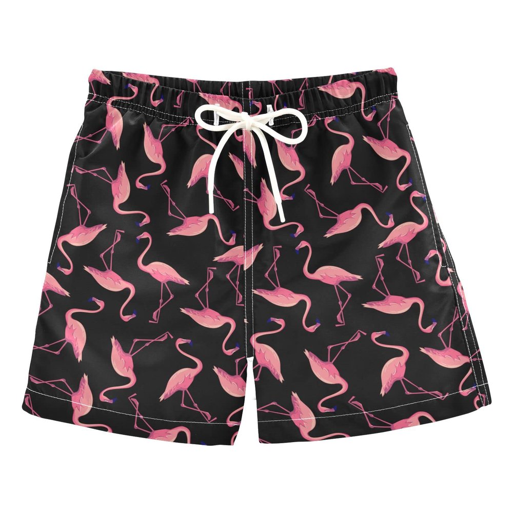 Aflyko Animal Board Shorts Tropical Pink Flamingo Boys Girls Swim Trunk Teens Beach Swimwear XL