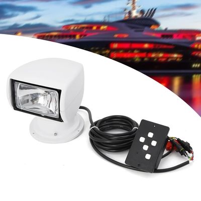 Boat Spotlight,DC 12V Marine Lights for Boats 100W Portable Marine Searchlight with Remote Control 360Rotate Adjustable 2500LM White