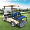 10L0L Golf Cart Front Rear Seat Cover Set for EZGO TXT RXV & Club Car DS 2000-up(Flat Backrest), Made of 3D Air Mesh Polyester Fabric Breathable Washable, Blue view 3