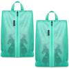 Bagail Shoe Bags for Travel,2 Set Shoe Bag for Storage in Closet,Transparent Shoe Packing Organizers with YKK Zipper (L 17"x10"x5", Turquoise 2pcs) view 1