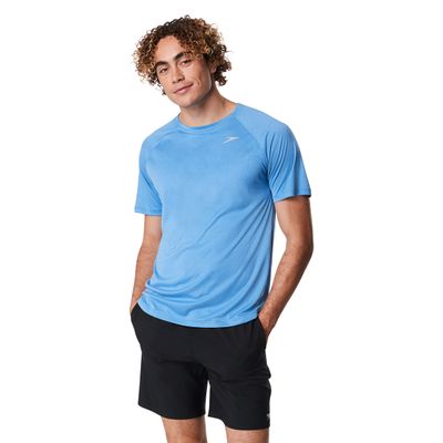 Speedo Men's Uv Swim Shirt Short Sleeve Fitness Rashguard