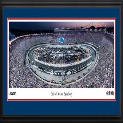 Bristol Motor Speedway Night Race - 44x18-inch Double Mat, Deluxe Framed NASCAR Print by Blakeway Panoramas