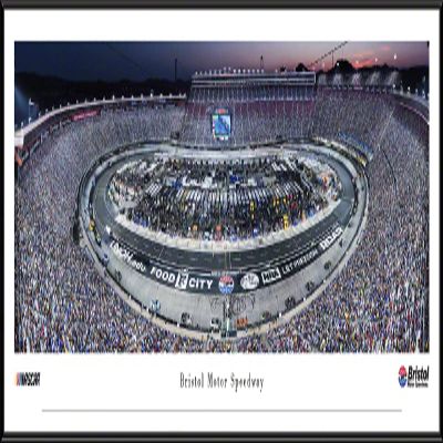 Bristol Motor Speedway Night Race - 40.25x13.75-inch Standard Framed NASCAR Print by Blakeway Panoramas