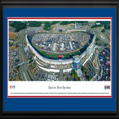 Charlotte Motor Speedway - 44x18-inch Double Mat, Deluxe Framed NASCAR Print by Blakeway Panoramas