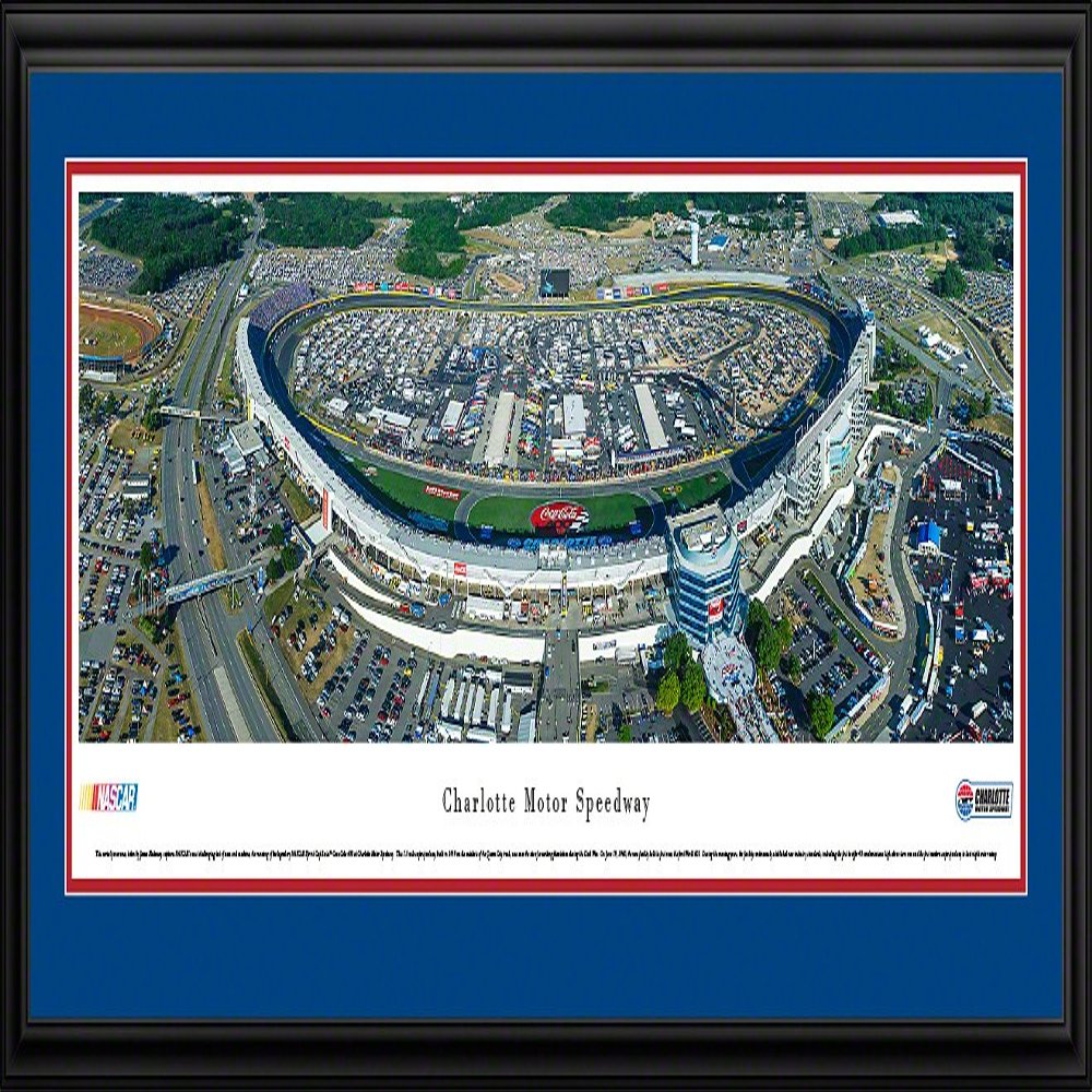Charlotte Motor Speedway - 44x18-inch Double Mat, Deluxe Framed NASCAR Print by Blakeway Panoramas