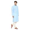 ITOS365 Men Cotton Blend Kurta Pyjama Set Party Fashion Regular Ethinic Wear Indian Dress Gift for Men Sky Blue XL view 2
