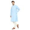 ITOS365 Men Cotton Blend Kurta Pyjama Set Party Fashion Regular Ethinic Wear Indian Dress Gift for Men Sky Blue XL view 3