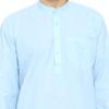 ITOS365 Men Cotton Blend Kurta Pyjama Set Party Fashion Regular Ethinic Wear Indian Dress Gift for Men Sky Blue XL view 4