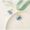 DAOMEI Fashion Gold Color Clip On Earrings Women's Blue Petals Mosquito Coil Ear Clip Silicone Pad Cuff Earrings view 2