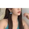DAOMEI Fashion Gold Color Clip On Earrings Women's Blue Petals Mosquito Coil Ear Clip Silicone Pad Cuff Earrings view 3