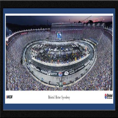 Bristol Motor Speedway Night Race - 42x15.5-inch Single Mat, Select Framed NASCAR Print by Blakeway Panoramas