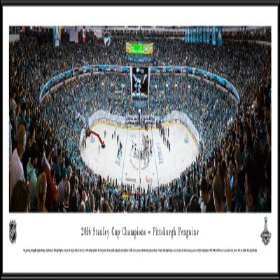 2016 NHL Stanley Cup Champions - Pittsburgh Penguins - 40.25x13.75-inch Standard Framed Print by Blakeway Panoramas