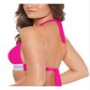 Salt + Cove Juniors Swimwear Medium Banded Push-Up Halter Top Pink M view 2