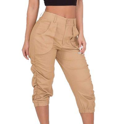 Cargo Joggers Women's Relaxed Fit Stretch Cargo Straight Pant Casual High Waist Military Outdoor Trousers Sweatpants