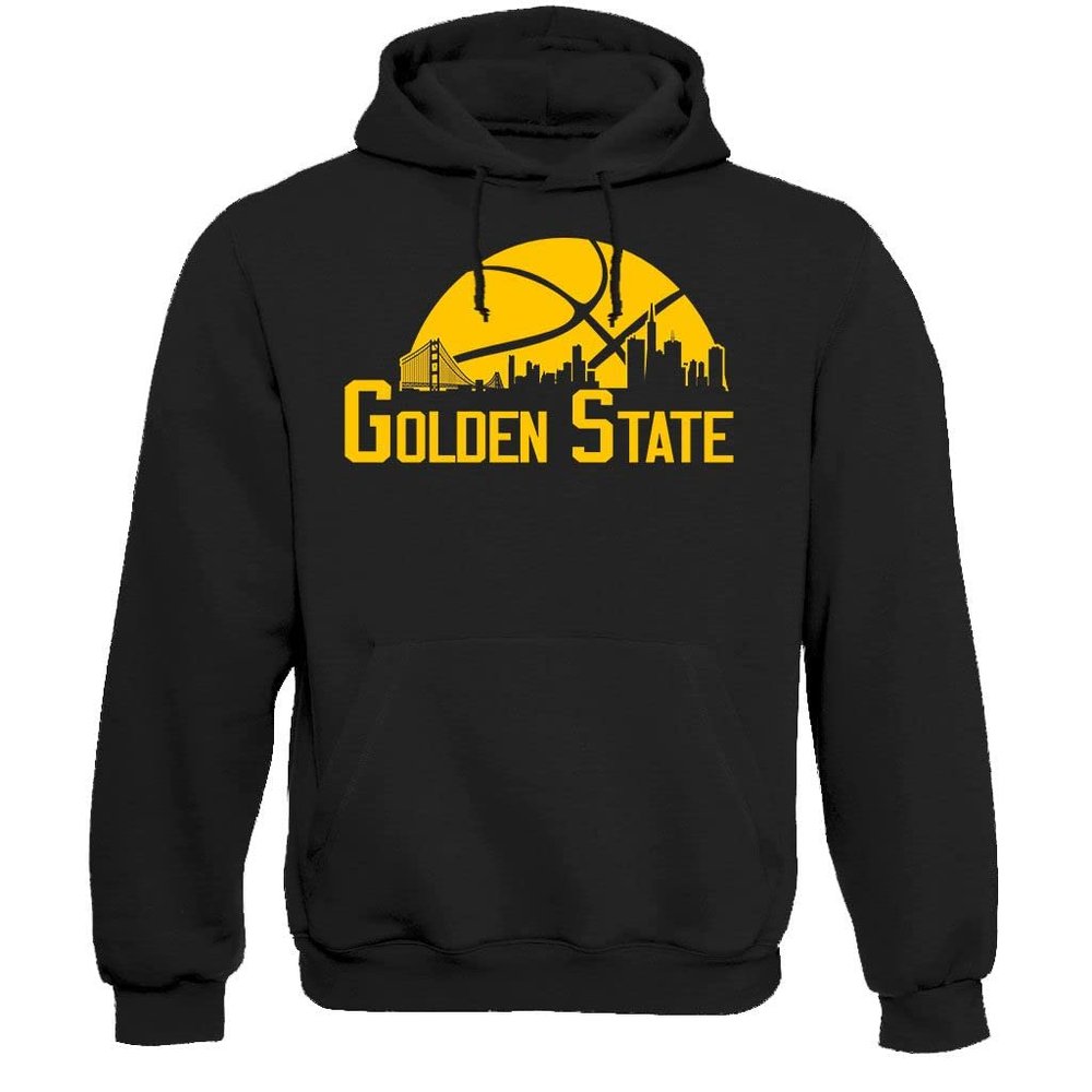 Xtreme Apparrel Golden State Basketball Skyline Men's Fan Hoodie Sweatshirt (Black Hoodie, 4XL)