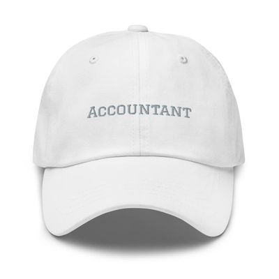 Accountant hat, Embroidered Unisex hat, Accountant Gifts for Women and Men, Accountant Graduation Gifts. White
