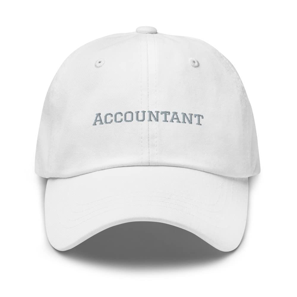 Accountant hat, Embroidered Unisex hat, Accountant Gifts for Women and Men, Accountant Graduation Gifts. White