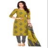 Miraan Women's Cotton Printed Readymade Salwar Suit Small Green view 1