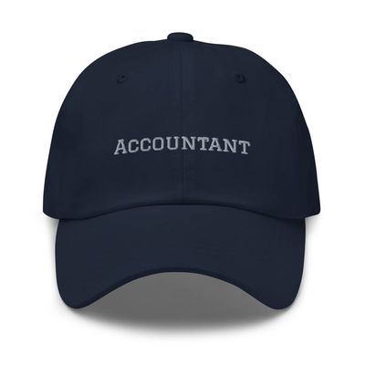 Accountant hat, Embroidered Unisex hat, Accountant Gifts for Women and Men, Accountant Graduation Gifts. Navy