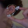 2022 NEW Shiny Zircon Butterfly Ear Clip, Unpierced Wraparound Butterfly Floral Tassels Earrings, Jewelry Gifts for Women (Left-Golden) view 4