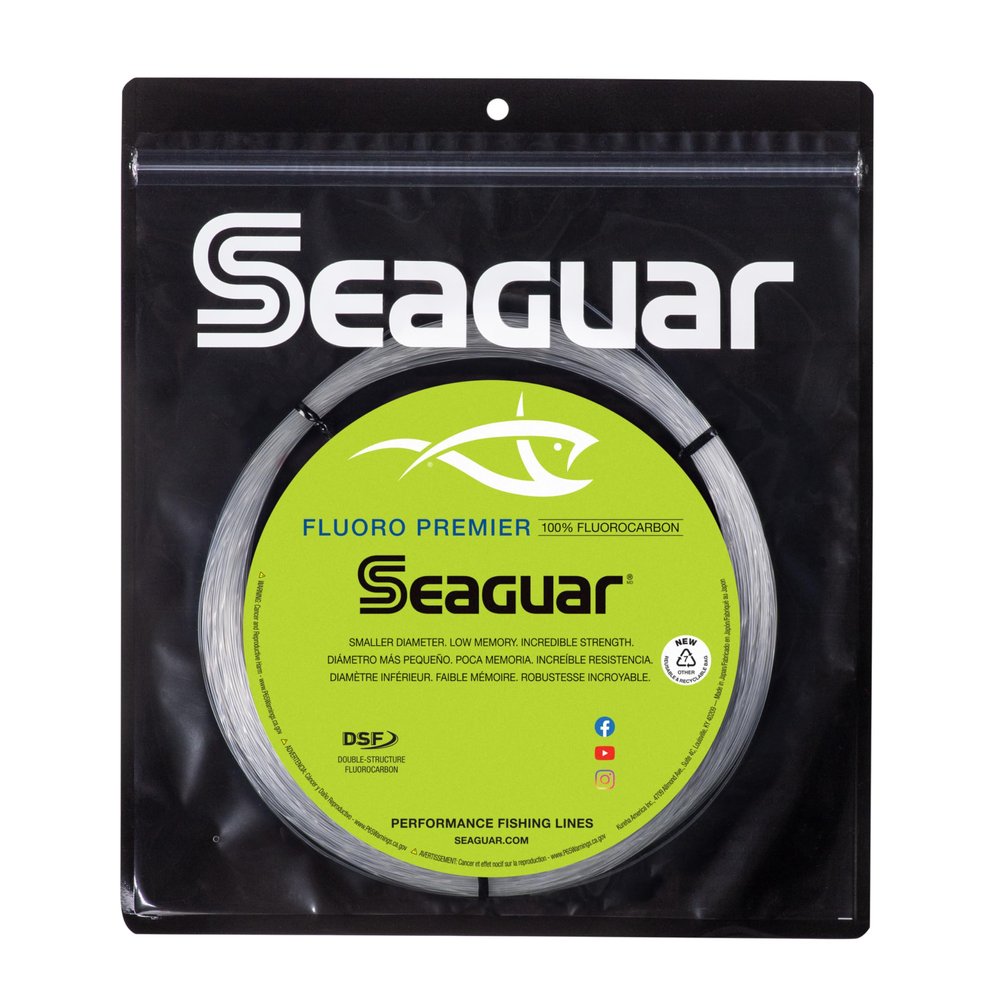 Seaguar Fluoro Premier Big Game 100% Fluorocarbon Fishing Line, 150lb Break Strength, 110yds, Clear - 150FPC110