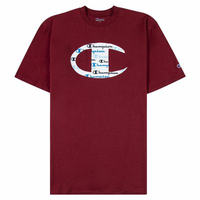 Champion Big and Tall T Shirts for Men  Crewneck Mens Big and Tall Graphic Tee Burgundy