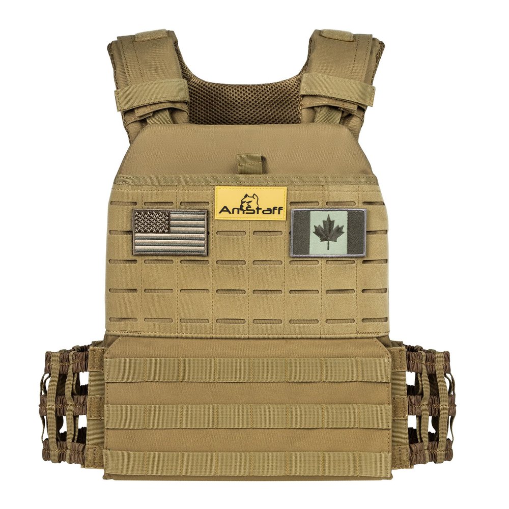 Amstaff Tactical Weighted Vest - Adjustable Weight Vests for Men & Women - Versatile Wearable Weighted Vest for WODs, Workout, Strength and Endurance Training, Running, (Single Vest)