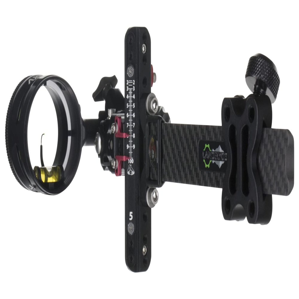 Axcel - LANDSLYDE Carbon Pro Slider Sight w/AV-31 Scope - Single Pin - .019 Blue Fiber - Black