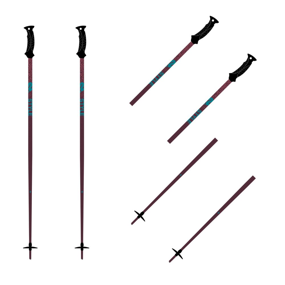 K2 Style Composite Ski Poles (Burgundy, 46in)