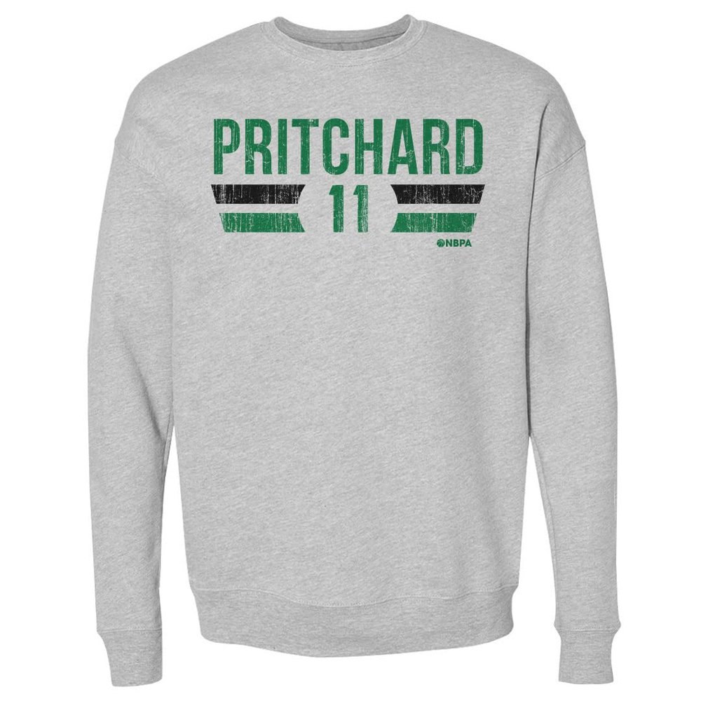 500 LEVEL Payton Pritchard Sweatshirt (Crew Sweatshirt, XX-Large, Heather Gray) - Payton Pritchard Boston Font