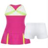 Kaerm Kids Girls Golf Tennis Dress with Shorts Underpants Outfits Solid Color Sleeveless Sports Dress Workout Outfits Rose Red 14 Years view 2