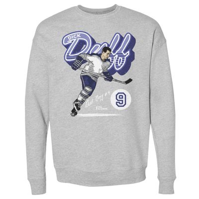 500 LEVEL Dick Duff Sweatshirt (Crew Sweatshirt, XX-Large, Heather Gray) - Dick Duff Toronto Retro Script WHT