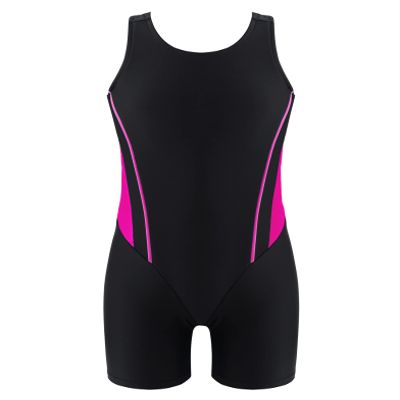 Daenrui Kids Girls Boys Athletic Open Racer Back One Piece Swimsuit Boyleg Sports Competitive Bathing Suits Rose 14 Years