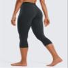 CRZ YOGA Butterluxe Yoga Capris Leggings 19'' - High Waisted Workout Buttery Soft Athletic Lounge Womens Crop Pants Melanite Medium view 2