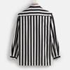 Men's Casual Button Down Shirt Cotton Long Sleeve Regular Fit Striped Dress Shirts Anti-Wrinkle Business Work Beach Tops A-Black view 4