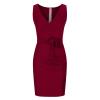 LFEOOST Bodycon Dresses for Women Sexy Deep V Neck Sleeveless Tank Dress Summer Casual Bandage Tie Waist Hip Wrap Club Dress Wine view 4