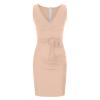 LFEOOST Bodycon Dresses for Women Sexy Deep V Neck Sleeveless Tank Dress Summer Casual Bandage Tie Waist Hip Wrap Club Dress Beige view 4