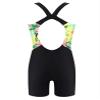 Daenrui Kids Girls Boys Athletic Open Racer Back One Piece Swimsuit Boyleg Sports Competitive Bathing Suits Yellow 10 Years view 2