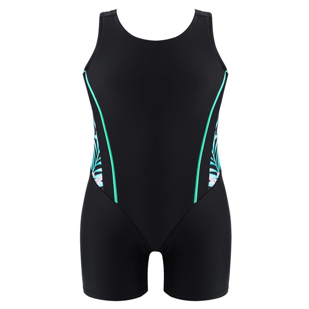 Daenrui Kids Girls Boys Athletic Open Racer Back One Piece Swimsuit Boyleg Sports Competitive Bathing Suits Lily 12 Years