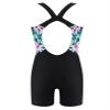 Daenrui Kids Girls Boys Athletic Open Racer Back One Piece Swimsuit Boyleg Sports Competitive Bathing Suits Lily 12 Years view 2