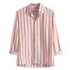 Men's Casual Button Down Shirt Cotton Long Sleeve Regular Fit Striped Dress Shirts Anti-Wrinkle Business Work Beach Tops Pink view 3
