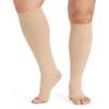 KEKING Extra Wide Calf Compression Socks for Men & Women, 20-30 mmHg Compression Stockings Open Toe - Plus Size Knee High Support Hose for Varicose Veins, Pain Relief, Swelling, Beige 3XL view 1