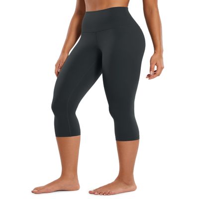 CRZ YOGA Butterluxe Yoga Capris Leggings 19'' - High Waisted Workout Buttery Soft Athletic Lounge Womens Crop Pants Melanite X-Large