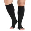 KEKING Extra Wide Calf Compression Socks for Men & Women, 20-30 mmHg Compression Stockings Open Toe - Plus Size Knee High Support Hose for Varicose Veins, Pain Relief, Swelling, Black 3XL view 1